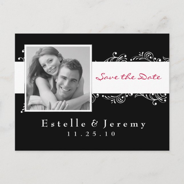 Carte postale photo pour sauvegarde de date 03 bla (Devant)