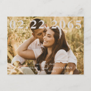 Carte Postale Photo QR Code Enregistrer la date Mariage