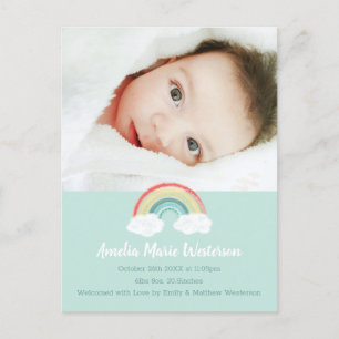 Carte Postale Photo Rainbow Baby Faire-part de naissance