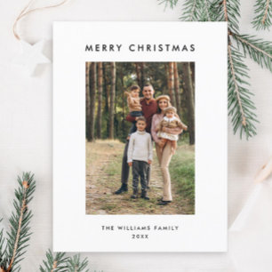 Carte Postale Photo Retro Noël Plaid Grey Holiday