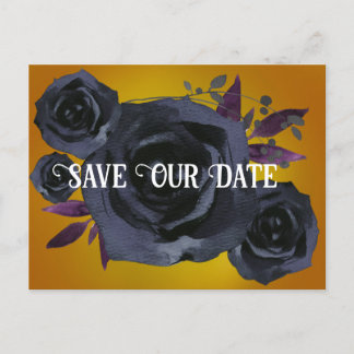 Carte Postale Photo Rose noir Enregistrer notre date