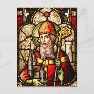 Carte Postale Photo Saint Patrick sur verre tendu