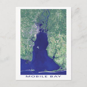 Carte Postale Photo satellite de Mobile Bay Alabama