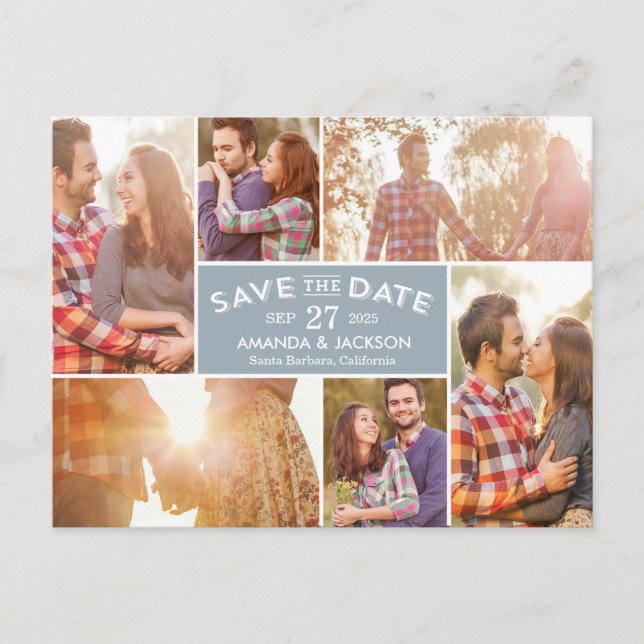 Carte Postale Photo Showcase Editable Color Save The Date (Devant)