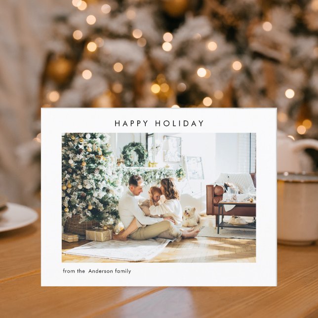 Carte Postale Photo simple de famille moderne | Joyeux Fêtes (Créateur téléchargé)