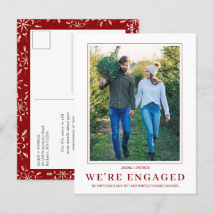 Carte Postale PHOTO Snowflake Fiançailles d'hiver Faire-part