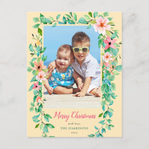Carte Postale Photo Tropical Christmas Flowers Coastal Holiday