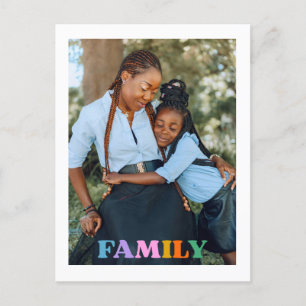 Carte Postale Photo typographie famille moderne simple