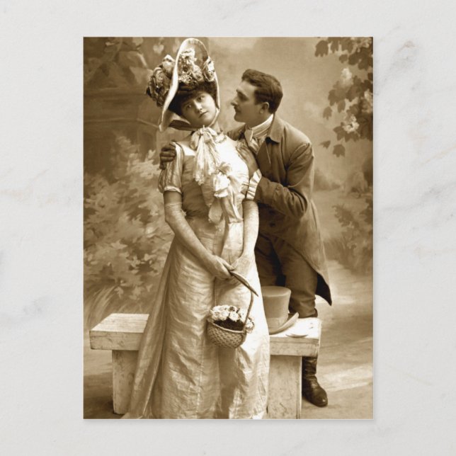 Carte Postale Photo vintage 2 amoureux (Devant)