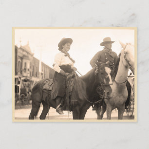Carte Postale Photo vintage de cowgirl et cowboy 1908