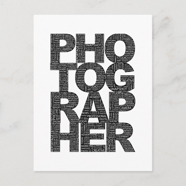 Carte Postale Photographe - Texte noir (Devant)