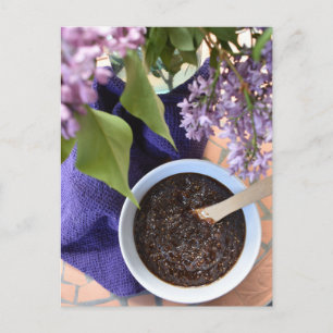 Carte Postale Photographie alimentaire Fleurs violettes de confi