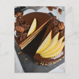 Carte Postale Photographie alimentaire Gâteau de poire de chocol