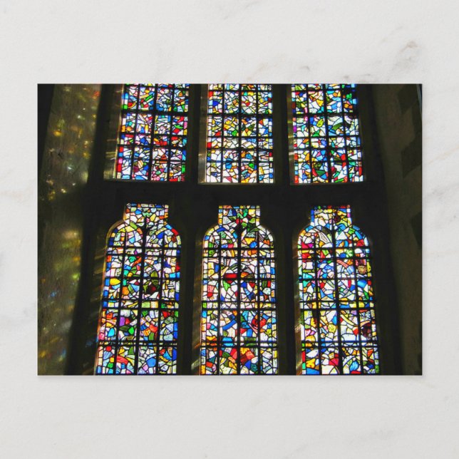 Carte Postale Photographie de Barcelone en verre souillé de (Devant)