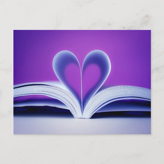 Carte Postale Photographie de coeur de livre (Devant)