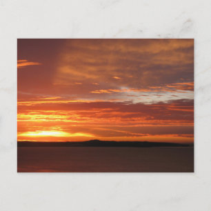 Carte Postale Photographie de couchers de soleil orange océan