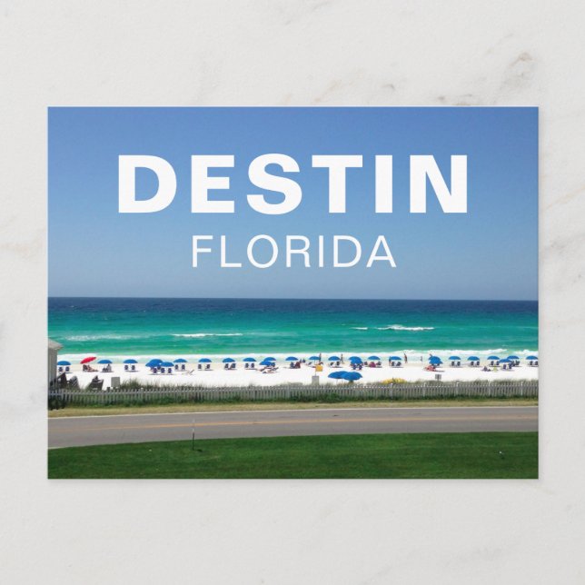 Carte Postale Photographie de plage à Destin Floride au bord de  (Devant)