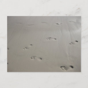 Carte Postale Photographie de plage Empreintes dans le Sable