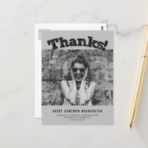 Carte Postale Photographie de remerciement Merci de graduation m
