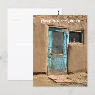 Carte Postale Photographie de Taos Pueblo Porte Turquoise