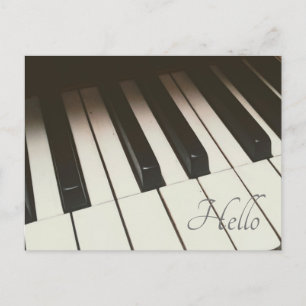 Carte Postale Photographie de touches de piano noires et blanche