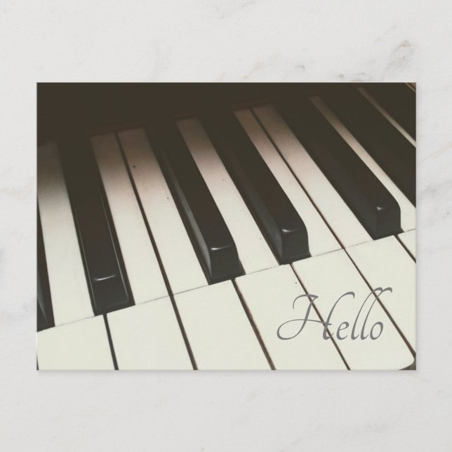 Carte Postale Photographie de touches de piano noires et blanche (Devant)