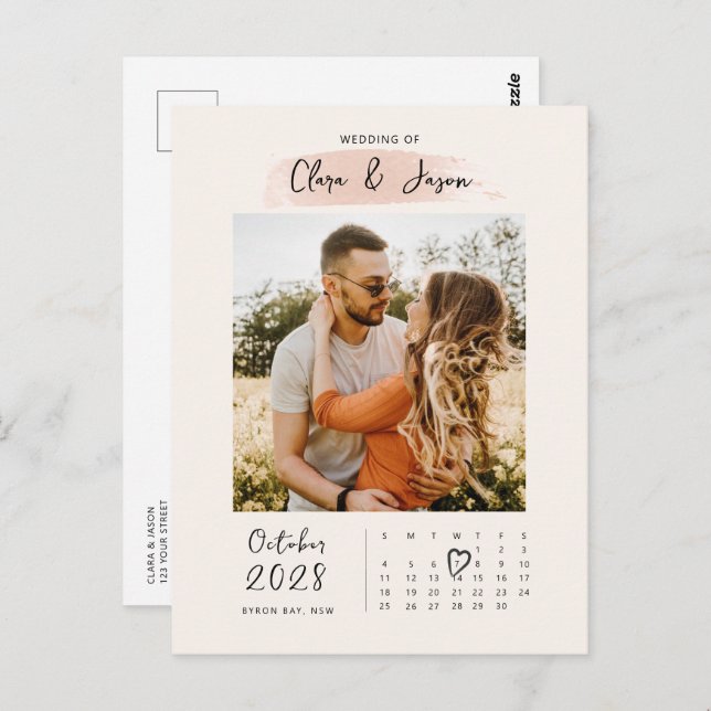 Carte Postale Photographie du calendrier Splash Enregistrer la d (Devant / Derrière)