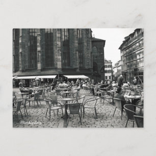 Carte Postale Photographie noir et blanc Carré de café