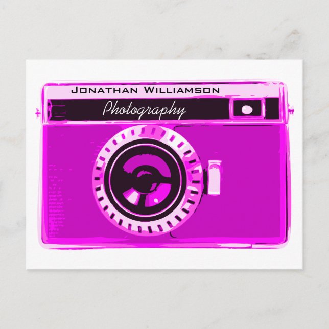 Carte Postale Photographie Retro Hot Pink (Devant)