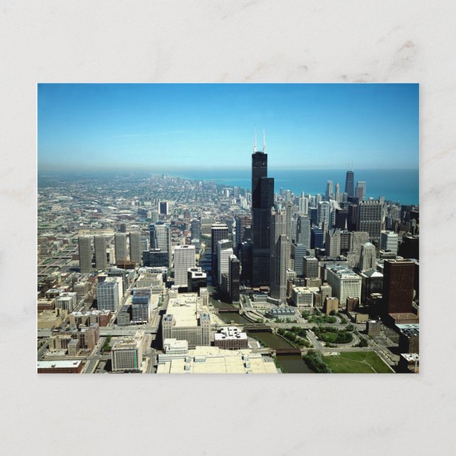 Carte Postale Photos de Chicago : Vue aérienne (Devant)
