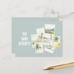 Carte Postale Photos de la plage de sérénité de sable de mer tro
