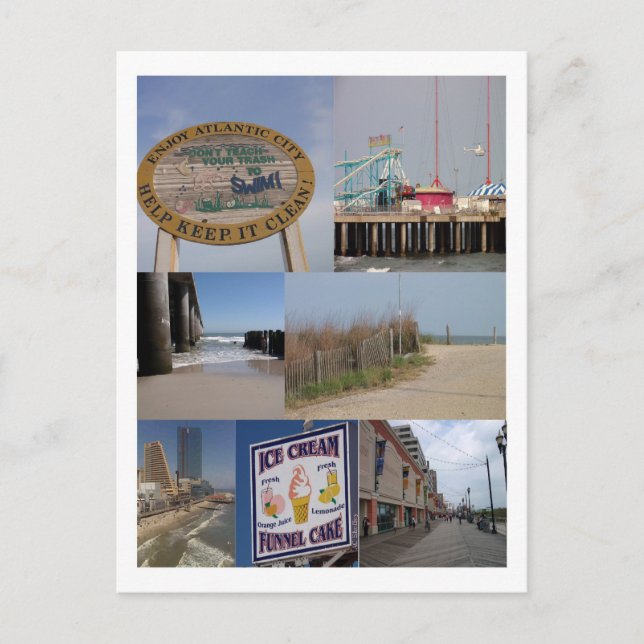 Carte Postale Photos de la promenade d'Atlantic City (Devant)