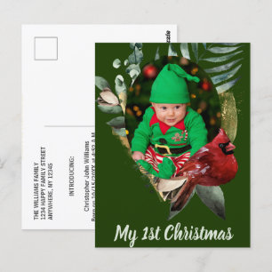 Carte Postale Photos de Noël pour bébé d'hiver Pos
