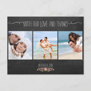 Carte Postale Photos PixDezines tableau noir/mariage merci