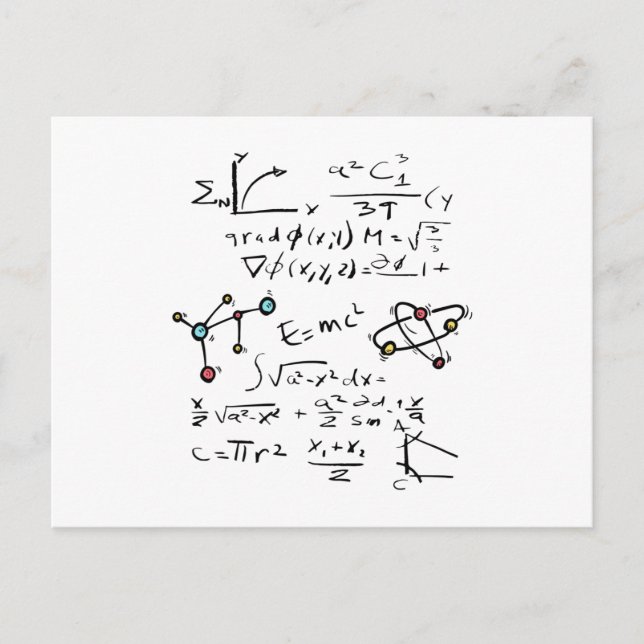 Carte Postale Physique Math Formule Enseignant Molécules étudian (Devant)
