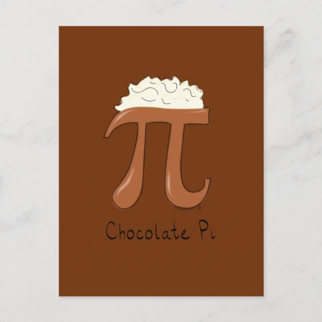Carte postale Pi Cute Math Pi Jour Chocolat (Devant)