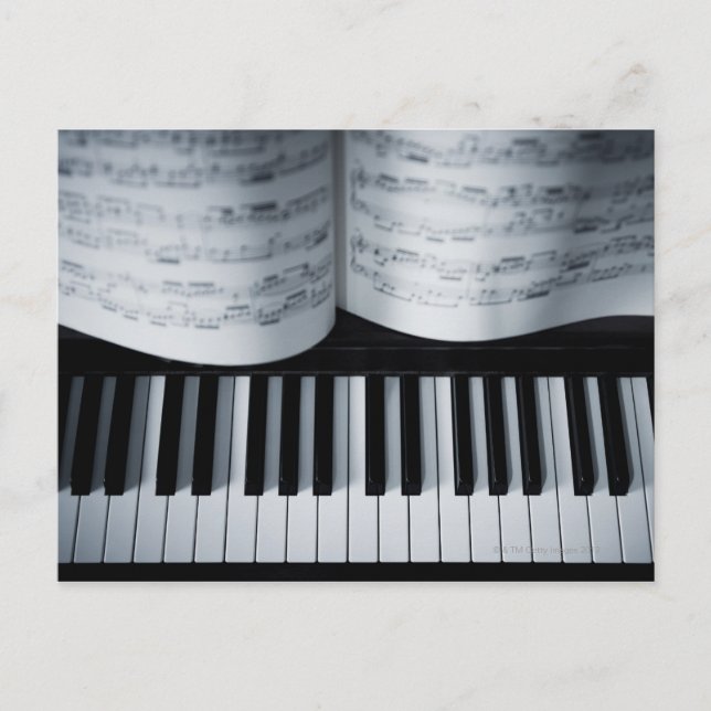 Carte Postale Piano Keys and Music Book (Devant)