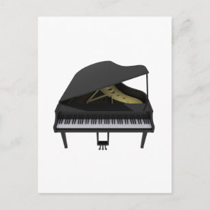Carte Postale Piano noir : Modèle 3D :