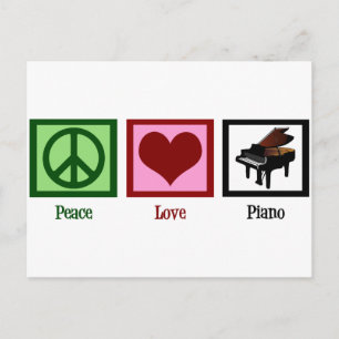 Carte Postale Piano Peace Love