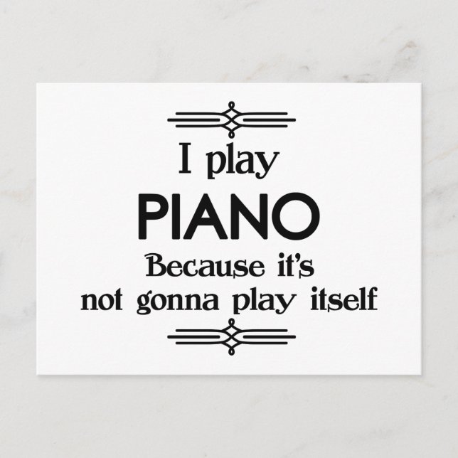 Carte Postale Piano - Se joue tout seul Musique déco drôle (Devant)