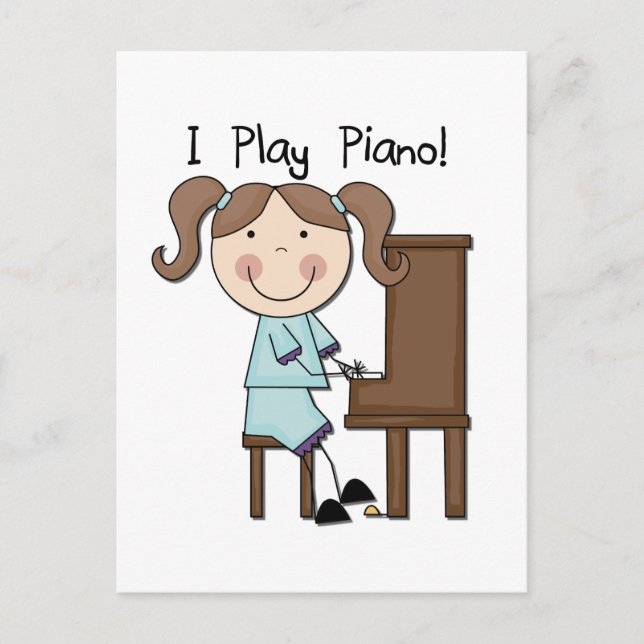 Carte Postale Piano - Tshirts et Cadeaux Féminins (Devant)