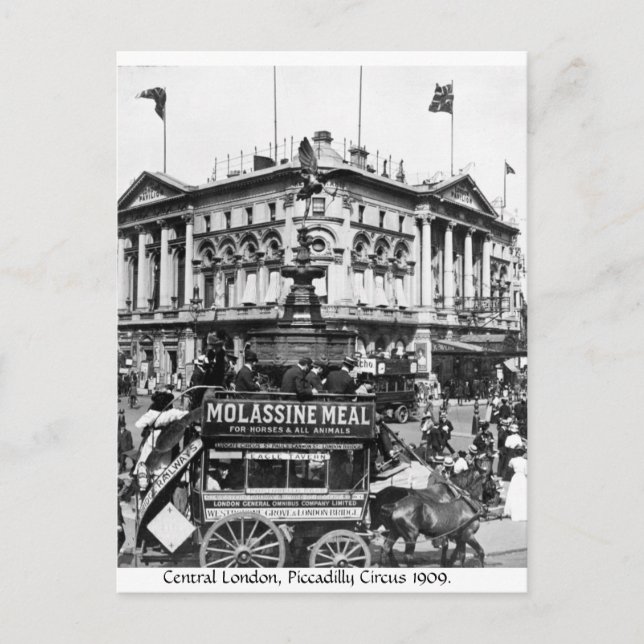 Carte Postale Piccadilly Circus, 1908 Centre de Londres Angleter (Devant)