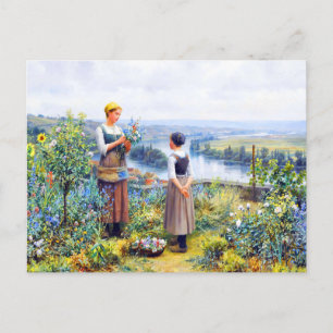 Carte Postale Picking Flowers par Daniel Ridgway Knight
