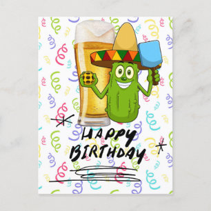 Carte Postale Pickleball Anniversaire pour joueur marronnier drô