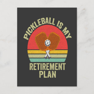 Carte Postale Pickleball est mon plan de retraite drôle papa Vin