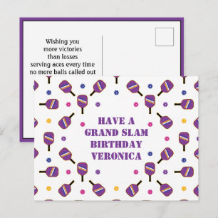 Carte Postale Pickleball Grand Chelem Anniversaire Poste personn