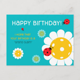 Carte Postale Pickleball Joyeux Anniversaire Turquoise Personnal