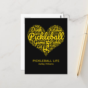 Carte Postale Pickleball Life Word Typographie d'art Personnalis