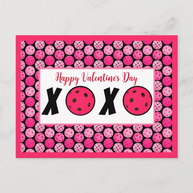 Carte Postale Pickleball Lover Valentine XOXO Pickleballs (Devant)