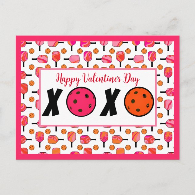 Carte Postale Pickleball Lover Valentine XOXO Pickleballs (Devant)